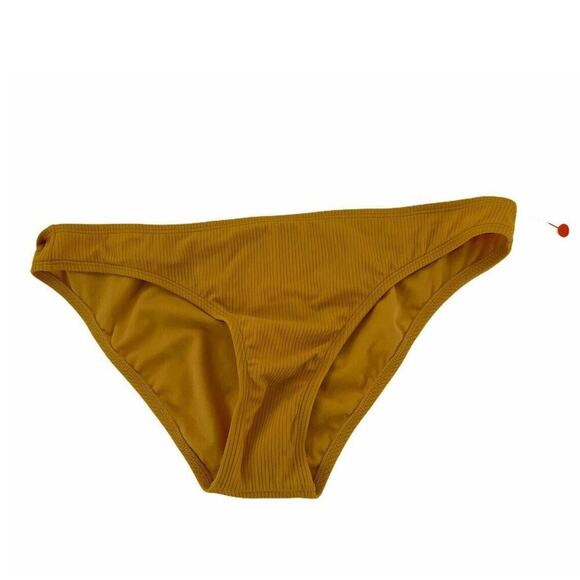 Xhilaration Bikini Bottom Womens Size Large Stretch Ribbed Cheeky Yellow Swimwea - Picture 4 of 6